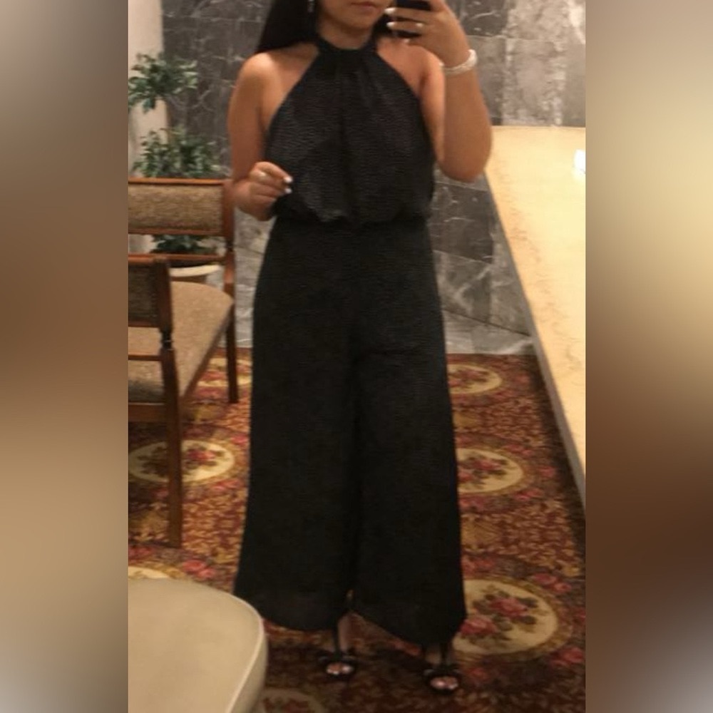 Black & White pokadot Romper - Open Back. Short Length!